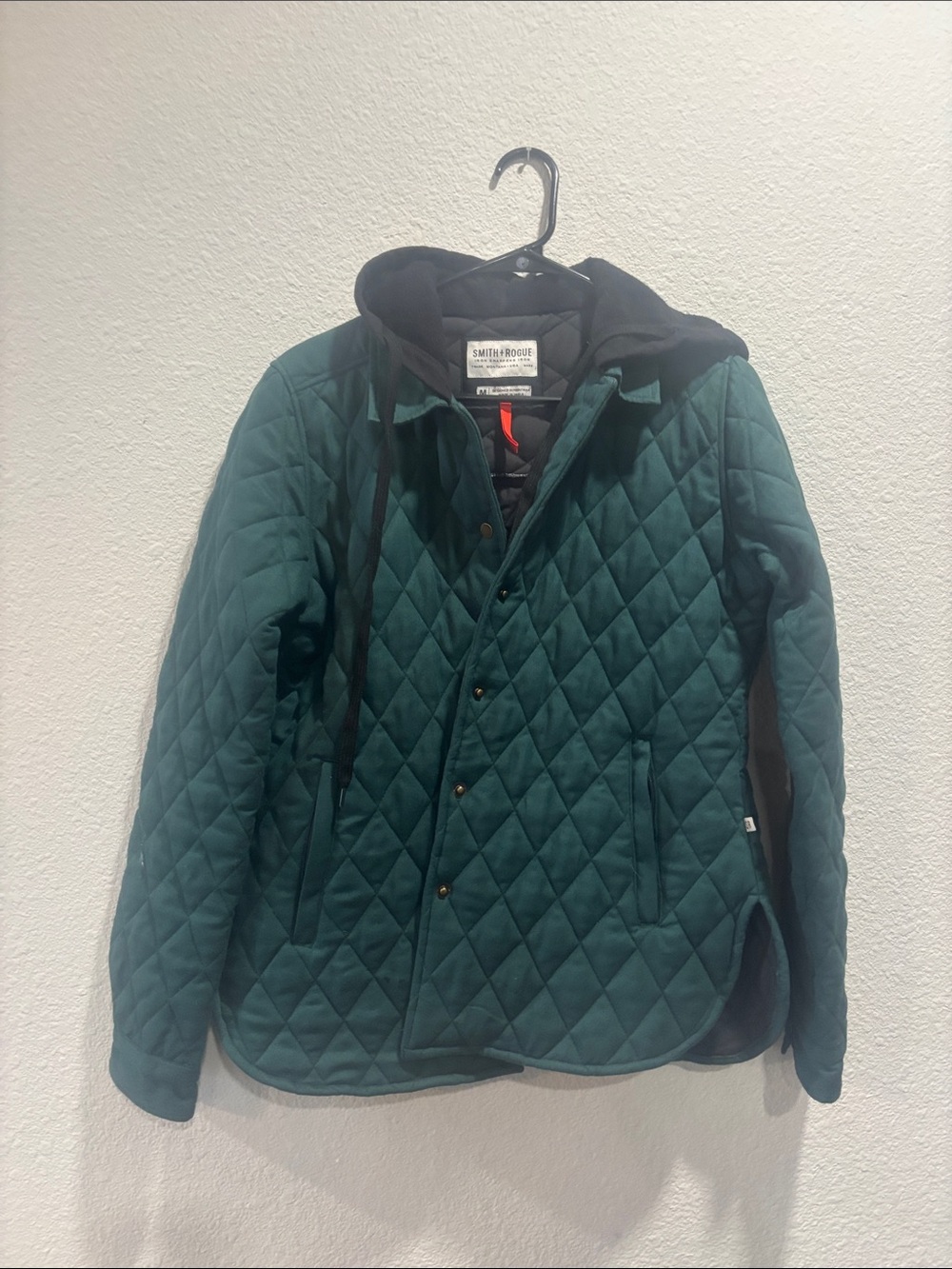 Men's Quilted Field Jacket with Hood - Green